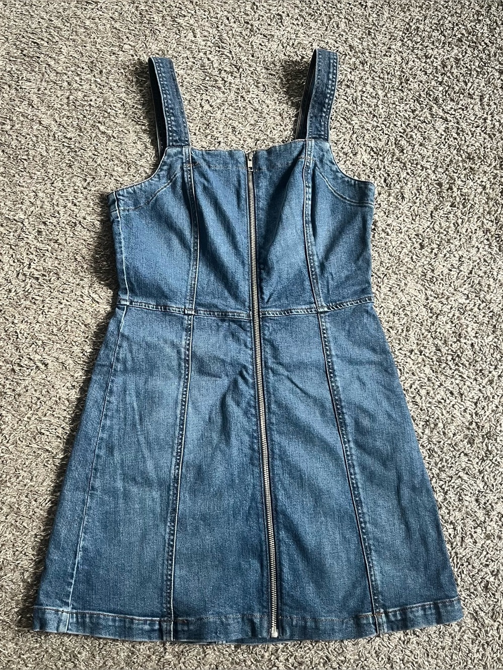 Reformation Randy Denim Zip Mini Dress Y2K 90's Grunge Revival Size 6